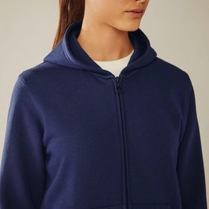 Tory Sport - Tory Burch French Terry Full Zip Jacket - Womens Small - Navy Blue